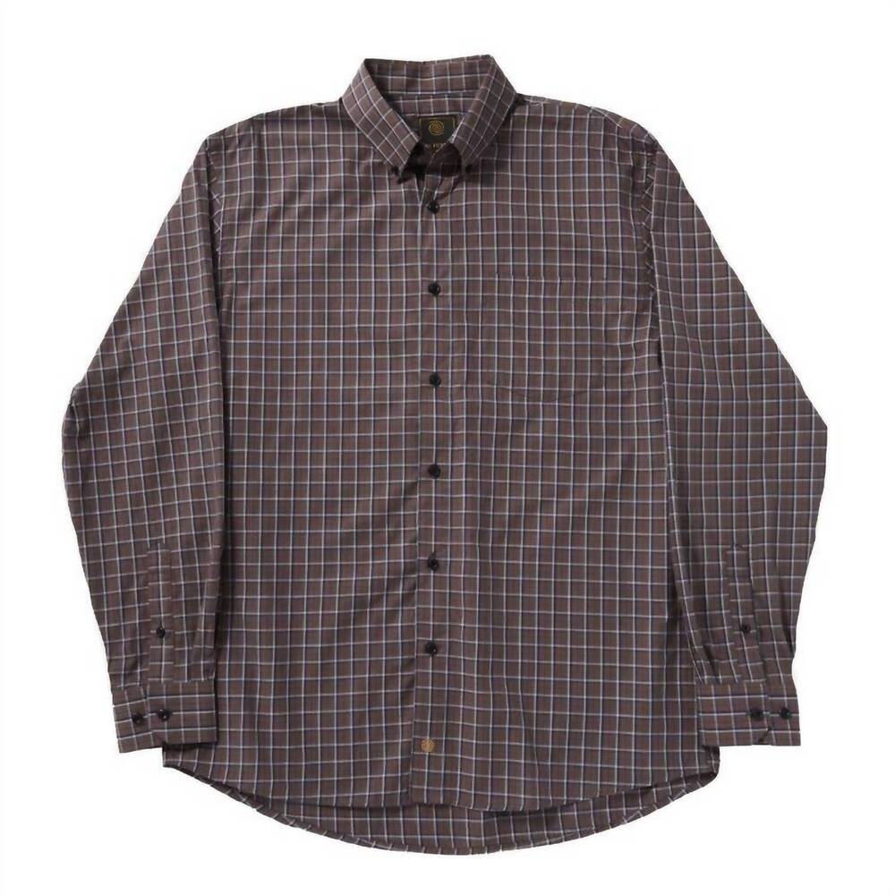 NEW F/X FUSION men's multi check long sleeve shirt in gray
